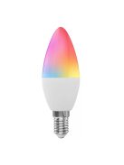 Tuya Wi-Fi színes led izzó RGB CW dimmelhető E14 7W 2700K - 6500K meleg és hideg fehér 