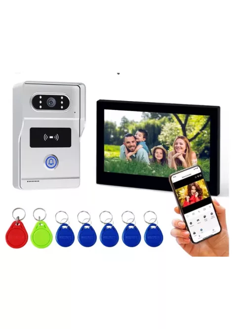 Tuya WiFi-s Videós Kaputelefon 7” Monitorral – 1080P HD Kamera és NFC Beléptetés