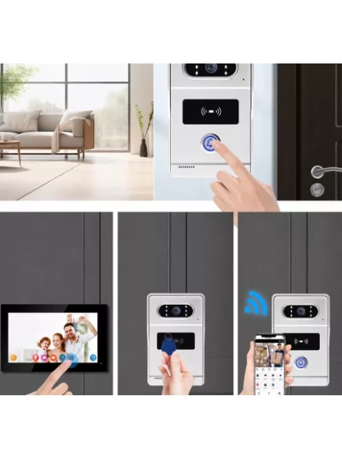 Tuya WiFi-s Videós Kaputelefon 7” Monitorral – 1080P HD Kamera és NFC Beléptetés