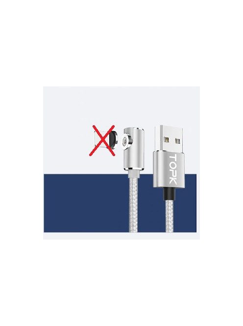 Magnetic USB cable 90 degree silver without plug
