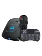 TV Box médialejátszó 6K UltraHD, 4GB + 64GB, Android 10.0, Billentyűzettel és távirányítóval, Wi-Fi, Andorid/iOS kompatibilis, USB3.0
