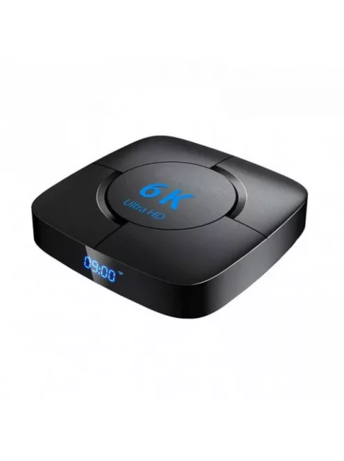 TV Box médialejátszó 6K UltraHD, 4GB + 64GB, Android 10.0, Billentyűzettel és távirányítóval, Wi-Fi, Andorid/iOS kompatibilis, USB3.0