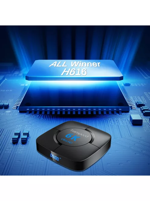 TV Box médialejátszó 6K UltraHD, 4GB + 64GB, Android 10.0, Billentyűzettel és távirányítóval, Wi-Fi, Andorid/iOS kompatibilis, USB3.0