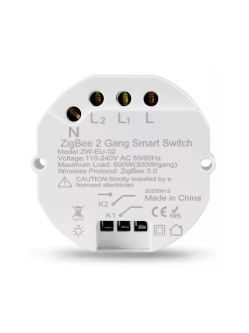 Zigbee 3.0 Smart Light Switch DIY Breaker Module SmartThings Tuya Control Alexa Google Home Alice 2 Way, 2 Gangs