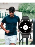 Timewolf multifunctional men's smart watch with black silicone