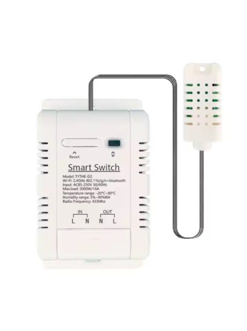Tuya Wi-Fi hőmérséklet- és páratartalom érzékelő és kapcsoló, kettős relé kimeneti vezérlő, Smart Life, Tuya App vezeték nélküli távirányító