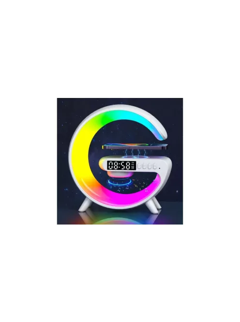 Carregadorsemfiomultifuncional,3em1,Stand Speaker,LED,RGB,Luz noturna,