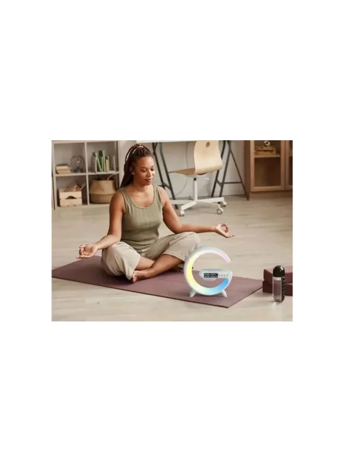 Carregadorsemfiomultifuncional,3em1,Stand Speaker,LED,RGB,Luz noturna,