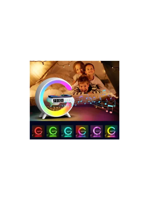 Carregadorsemfiomultifuncional,3em1,Stand Speaker,LED,RGB,Luz noturna,