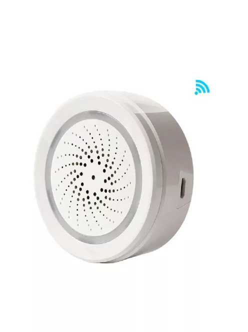 Tuya okos WiFi sziréna, hang és fény riasztás