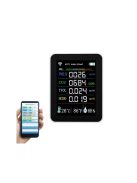 Tuya kijelzős széndioxid érzékelő, mérgező gáz, formaldehid érzékelő, páratartalom és hőmérséklet mérő, levegőminőség-figyelő Wifi