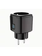 TUYA konnektor, Fogyasztás mérés, Energia Monitoring 20A Wi-Fi programozható okos konnektor, Fekete