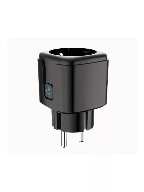 TUYA konnektor, Fogyasztás mérés, Energia Monitoring 20A Wi-Fi programozható okos konnektor, Fekete
