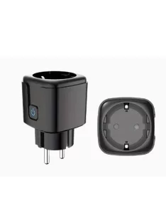   TUYA konnektor, Fogyasztás mérés, Energia Monitoring 20A Wi-Fi programozható okos konnektor, Fekete