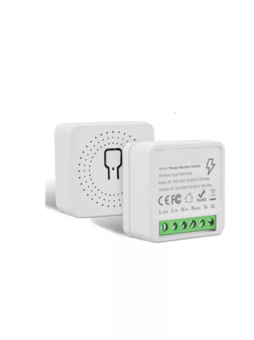 TUYA 1 csatornás relé, WiFi, 16A , fogyasztásmérő