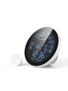 Tuya Wifi Smart Weather Station with Clock Temperature & Humidity Meter Large Weather Clock Temp. & Humidity Gauge with 3 Sensor