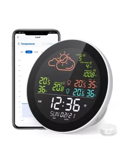 Tuya Wifi intelligens időjárás állomás 3 érzékelővel