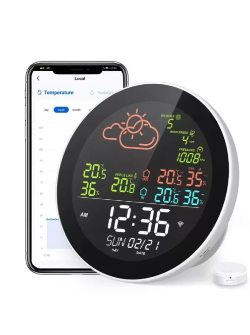Tuya Wifi intelligens időjárás állomás 3 érzékelővel