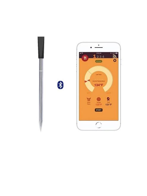  Húshőmérő digitális, vezeték nélküli, Bluetooth, Mobiltelefon kapcsolat, automatokus figyelmeztetések