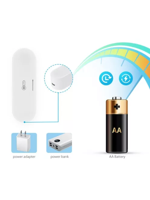 Tuya Zigbee hőmérséklet-és páratartalommérő, USB vagy elem