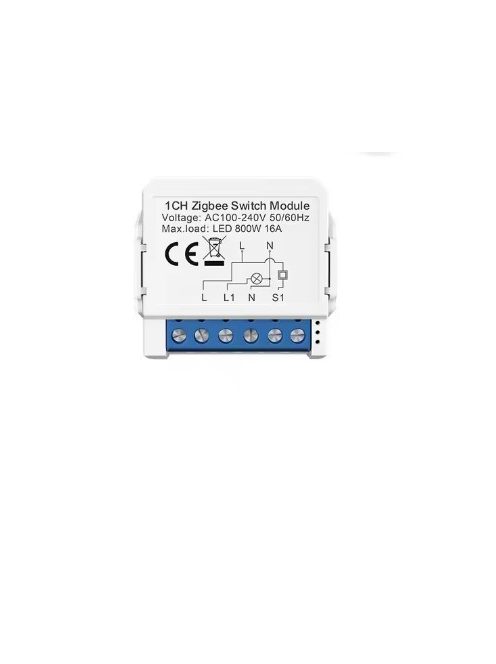 TUYA  1 csatornás relé, N csatlakozási lehetőséggel, Zigbee 