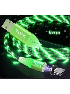   Flowing Light LED Magnetic USB cable for type C cable Fast charging Green