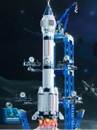 Launch Center Lunar Lander Model Building Blocks Spaceship Spaceport Figure Shuttle Rocket Bricks Construction toys
