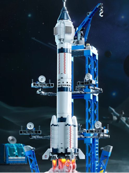 Launch Center Lunar Lander Model Building Blocks Spaceship Spaceport Figure Shuttle Rocket Bricks Construction toys