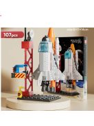 Launch Center Lunar Lander Model Building Blocks Spaceship Spaceport Figure Shuttle Rocket Bricks Construction toys 107pcs