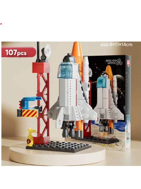 Launch Center Lunar Lander Model Building Blocks Spaceship Spaceport Figure Shuttle Rocket Bricks Construction toys 107pcs