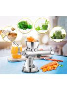 Manual Wheatgrass Juicer Stainless Steel W/ Suction Cup Base Table-Top Clamp Extractor for Ginger Celery Home Kitchen Use