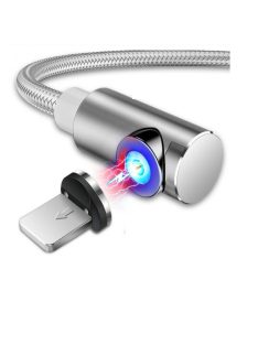   Mágneses USB Iphone kábel 90 fok IN kompatibilis Szín: ezüs