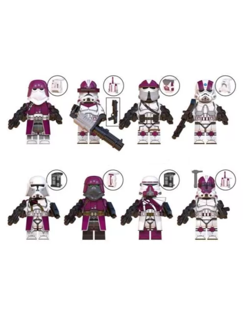 Galactic Marines Clone Trooper set - building block toy figure - 8 pack