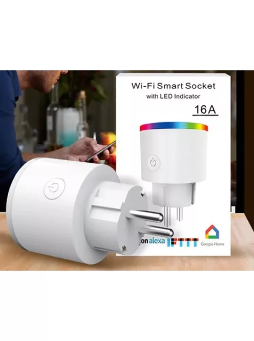 TUYA WIFI programozható okos konnektor, 16A