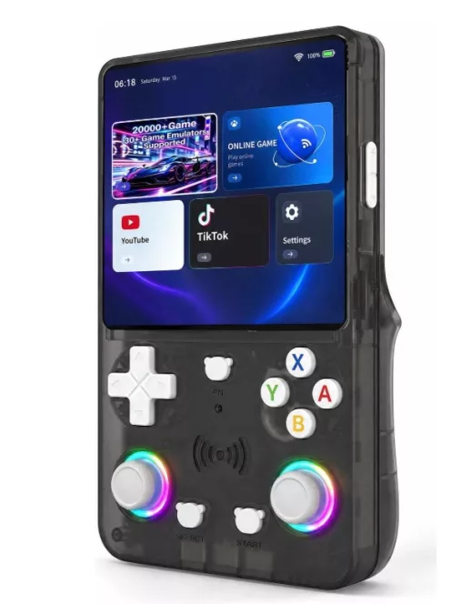 X36 Ultra retro kézi játékkonzol YouTube, TikTok – Android 10, WiFi, zene hallgatás, 4,2" IPS kijelző, 20 000+ játék - Fekete