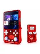 X36 Ultra retro kézi játékkonzol YouTube, TikTok – Android 10, WiFi, zene hallgatás, 4,2" IPS kijelző, 20 000+ játék - Átlátszó Piros
