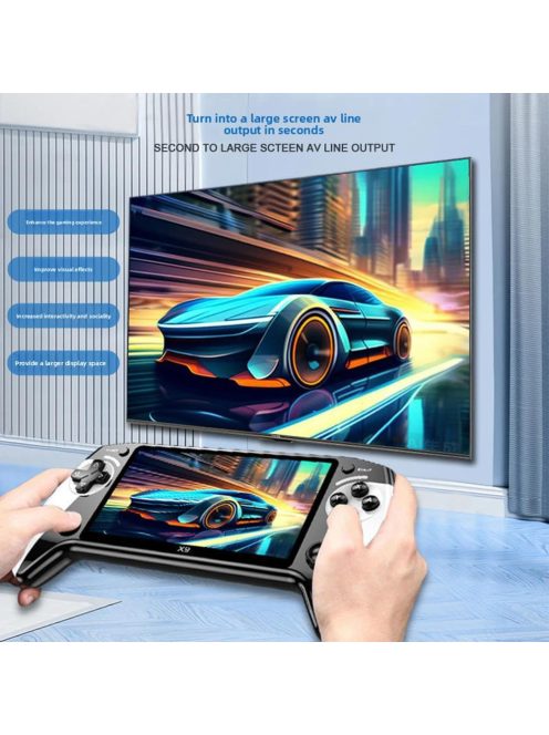 X9 kézi játékkonzol, retro konzol 5,5 inc képernyővel, 8000+ játékkal