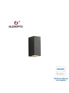 Kültéri fali lámpa Philips Hue kompatibilis színes dupla fényű GU10