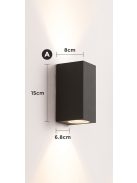 Kültéri fali lámpa Philips Hue kompatibilis színes dupla fényű GU10