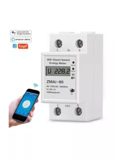   TUYA 1P WiFi kapcsoló energiafogyasztás méréssel és kijelzővel