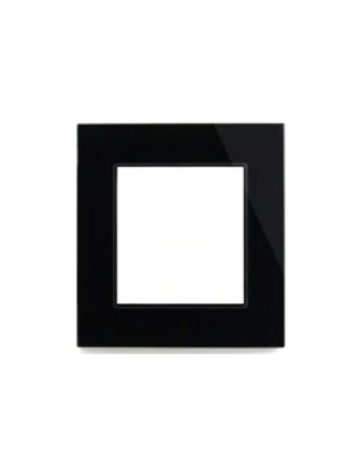 Egyes sorolókeret fekete Elegant Pro üveg keret fali konnektorhoz, CAT6, COAX csatlakozó aljzathoz