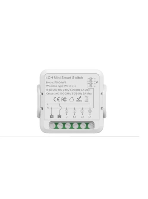 TUYA 3 csatornás, relé, WiFi 10A