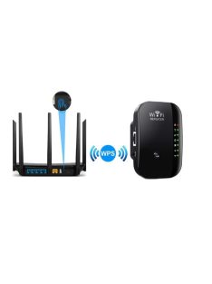   Vezeték nélküli hálózati jelerősítő + LAN csatlakozó, 300 Mbps